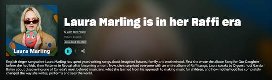 Marling on CBC Q